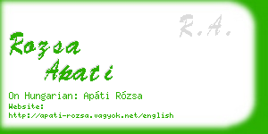 rozsa apati business card