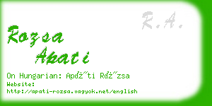 rozsa apati business card